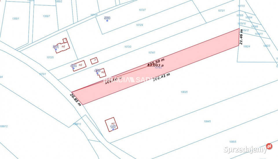 Ogłoszenie grunt 4271m2 Kryspinów 145zł/m2
