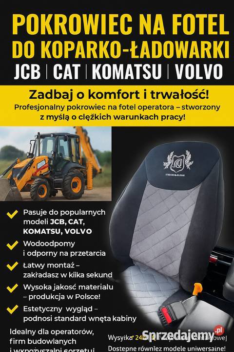 POKROWIEC NA FOTEL JCB CAT KOMATSU VOLVO Suchoraba