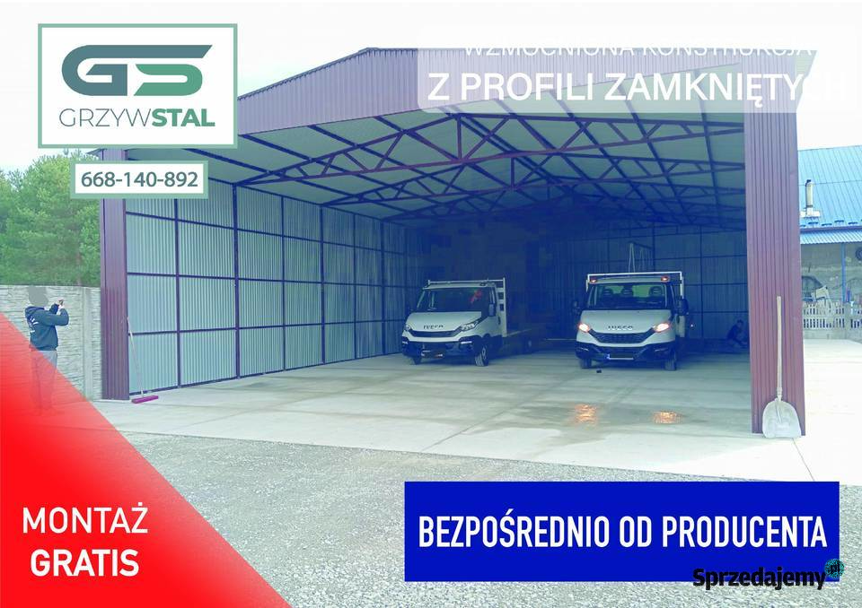 Garaż Blaszany Wysoka OtwartaWiata Hala Garaże blacha sprzedam