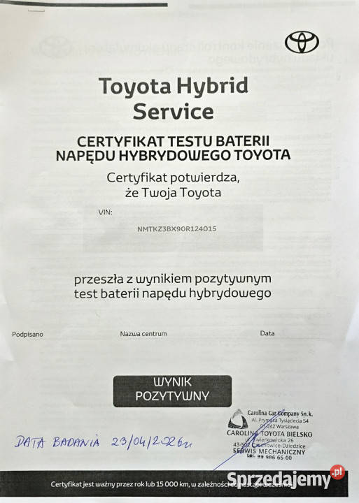 Toyota CHR Układ hybrydowy na gwarancji do 2028 tempomat Toyota śląskie Ustroń
