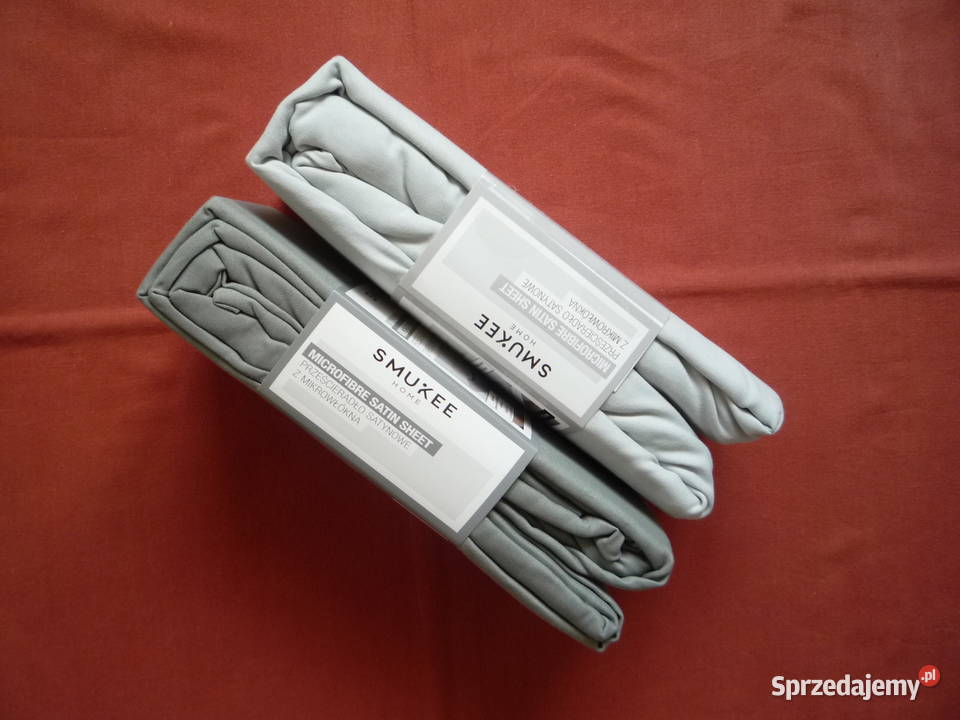 Smukee Nowe Szare Prześcieradło Satynowe z gumką Szczecin