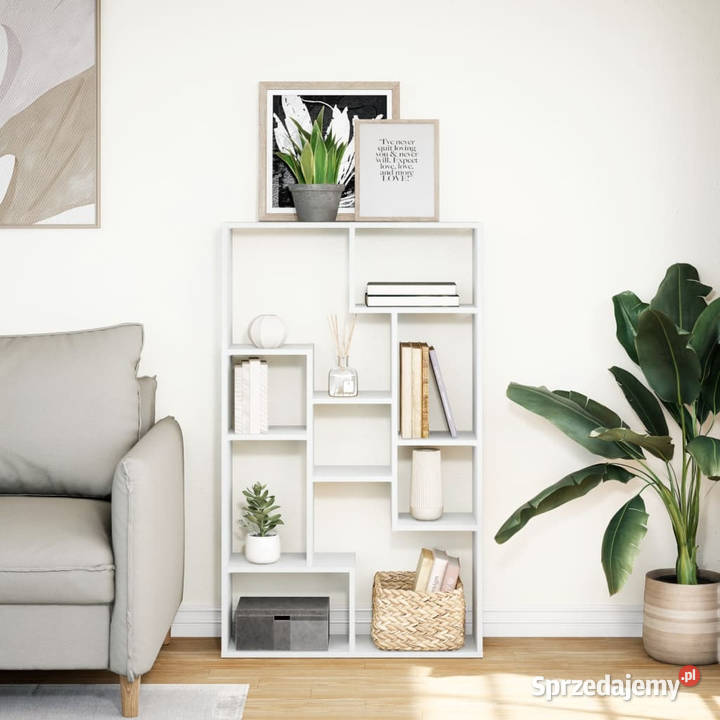 Regał na książki biały 72x20x120 materiał Warszawa