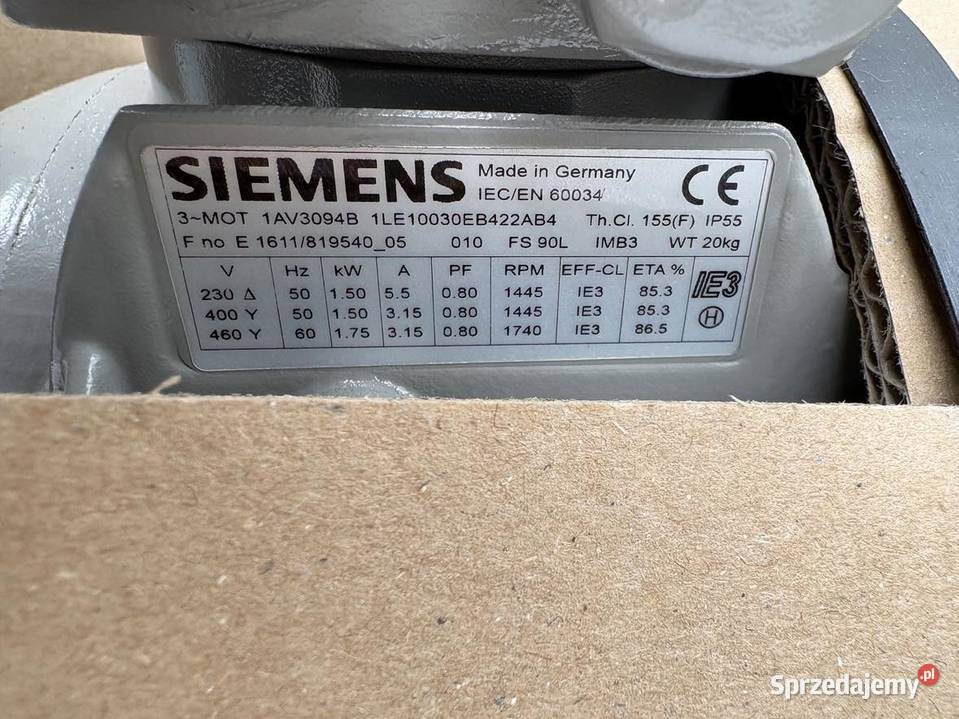 Siemens 1LE10030EB422AB4 15kW 55A Motor Warszawa sprzedam