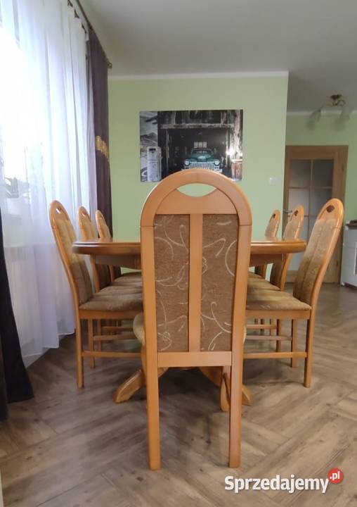 Stół dębowy 12 krzeseł piękny zestaw Kielce