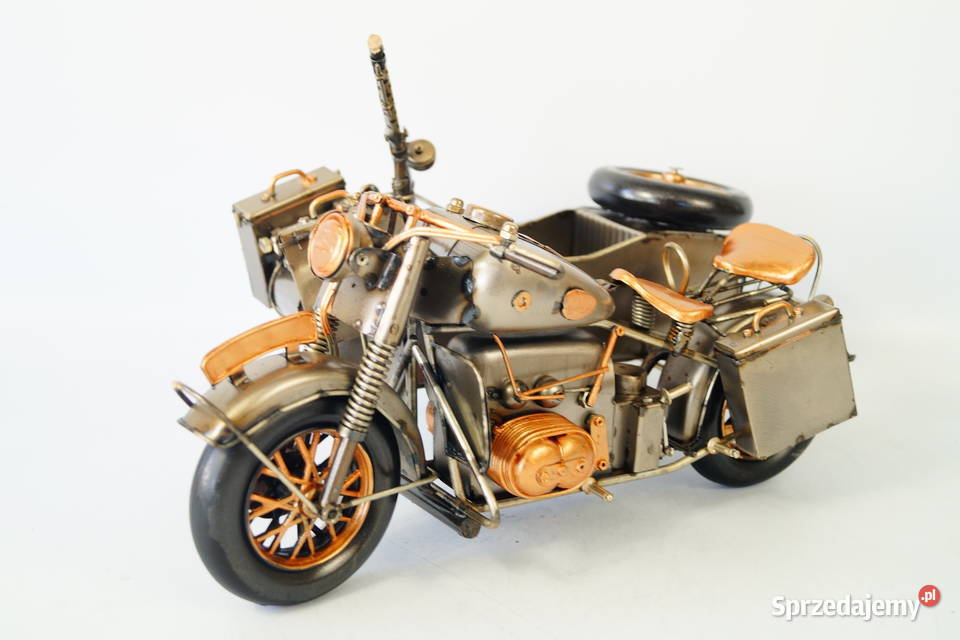 Metalowy pojazd stary motocykl z dostawką wielkopolskie