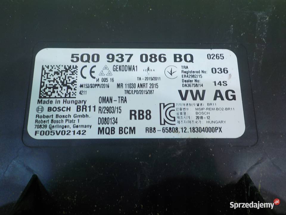 VW PASSAT B8 19r 15 modul komfortu 5Q0937086BQ Suków