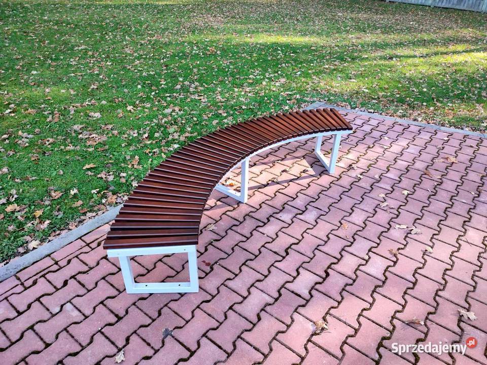 Ławka półokrągła ŁUK III bez oparcia miejska metal Warszawa