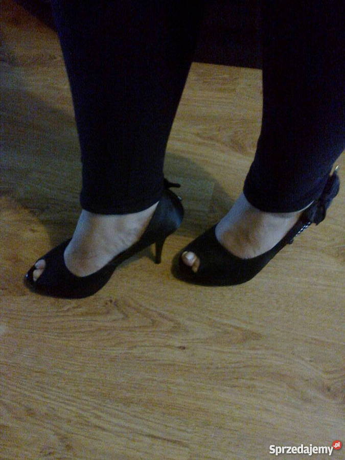 Czarne szpileczki eleganckie nowe warmińsko-mazurskie Iława
