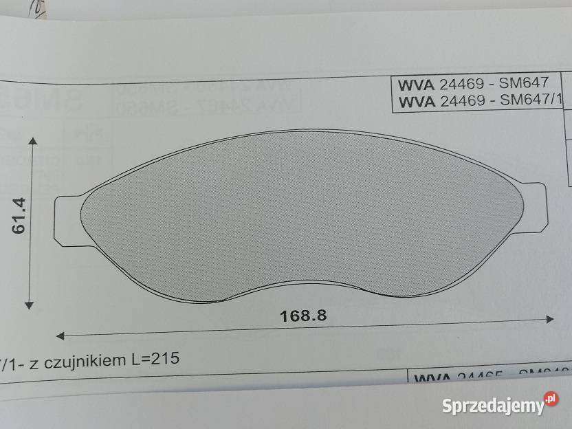 SM647 Klocki hamulcowe kpl przód CITROEN JUMPER warmińsko-mazurskie Olsztyn