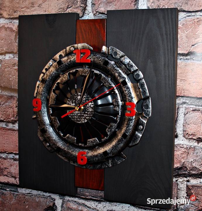 Duży zegar docisk sprzęgła 36 Scrap metal Art Dębica