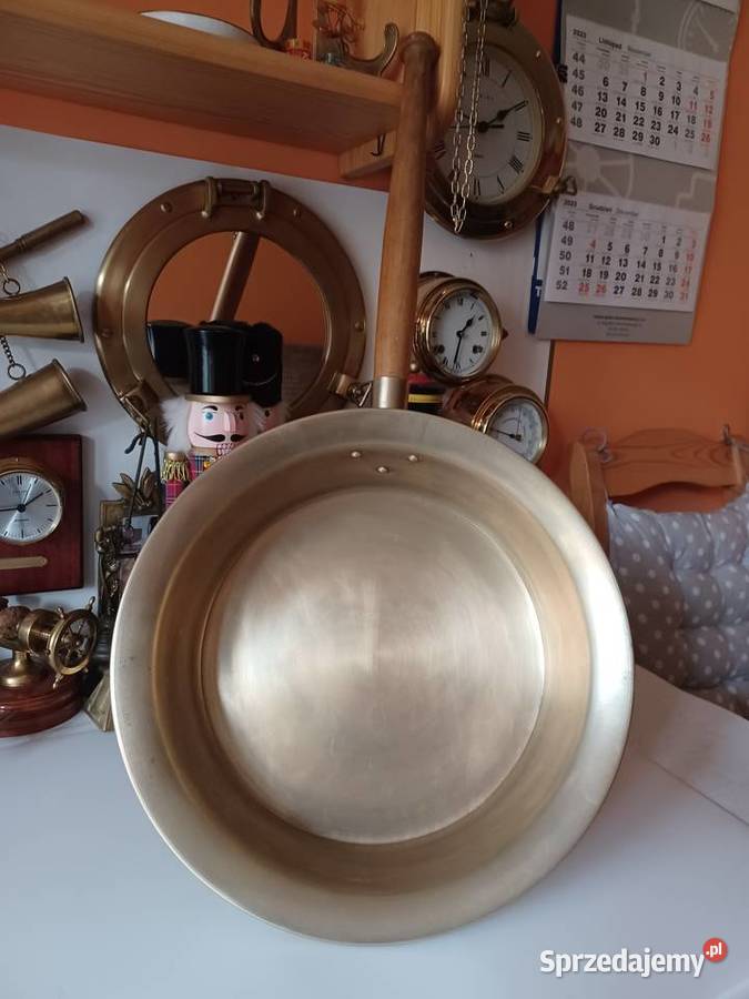 Piękna duża patelnia mosiężna Kolekcja Poznań sprzedam