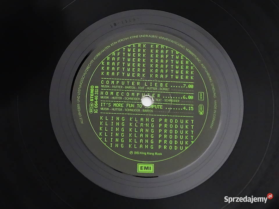 Kraftwerk Computerwelt 1981 winyl LP wydanie płyta winylowa Biłgoraj