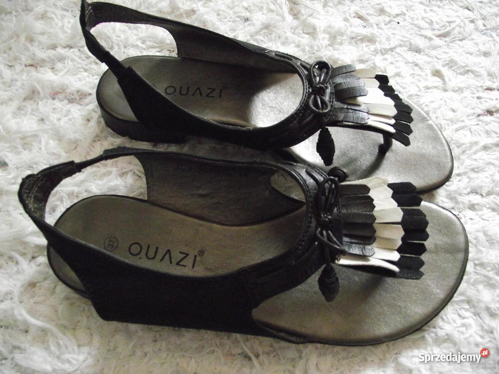 QUAZI SKÓRZANE MARKOWE JAPONKI SANDAŁKI r 37 24cm Piła