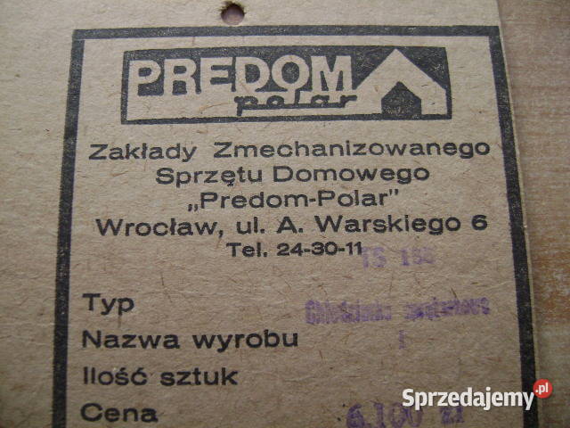 Starocie z PRL Stare dokumenty Lodówka Metka Gdynia