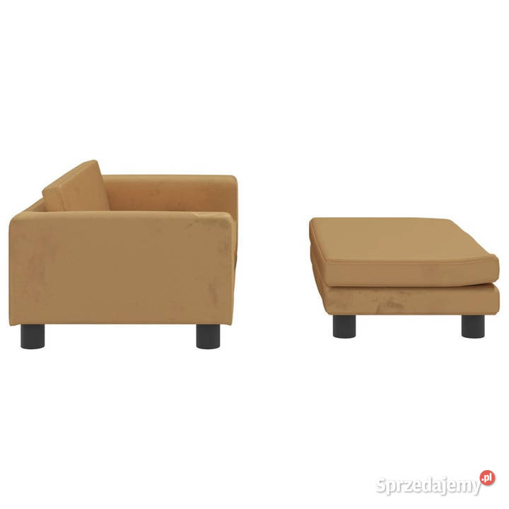 Sofa dziecięca z podnóżkiem brązowa 100x50x30 Meble mazowieckie Warszawa