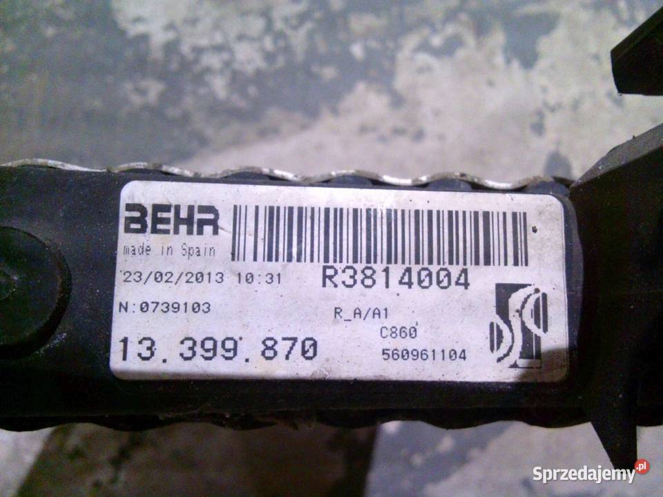 OPEL ADAM 13r chłodnica wody 13399870 sprzedam