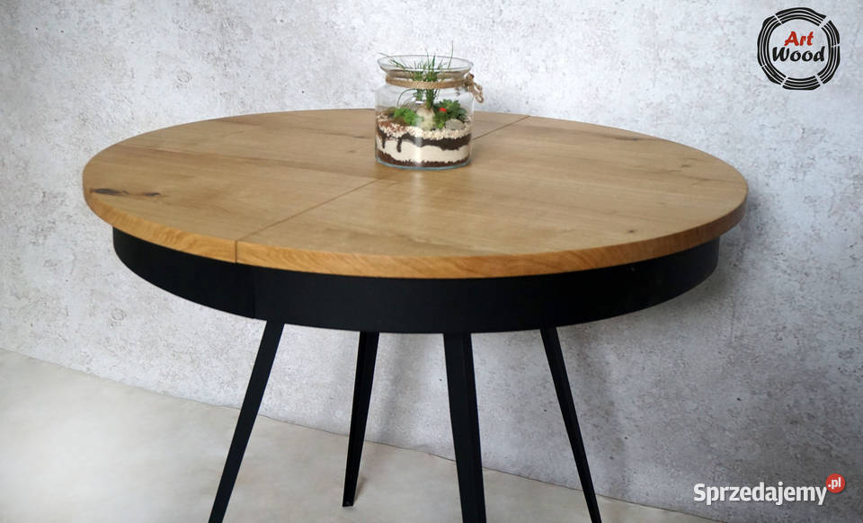 Stół loftowy okrągły rozkładany średnica 100 Nowy Sącz