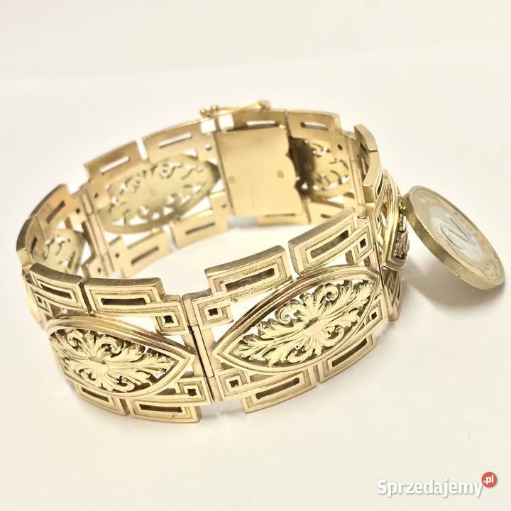 Złota BRANSOLETKA męska 14K zdobiona złote Warszawa