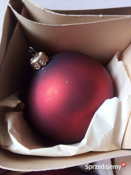 bordowe szklane bombki w złote wzory vintage Częstochowa