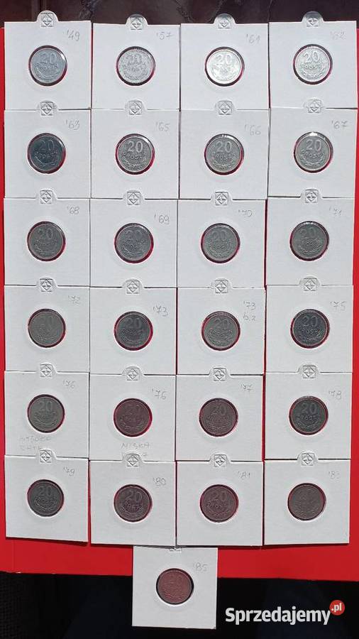 20 groszy PRL wszystkie roczniki aluminiowe Trzebinia sprzedam