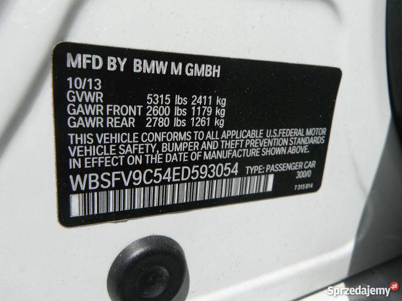 Bmw M5 2014 R USA 20000 M5 Gdańsk