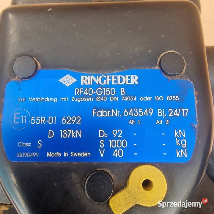 RINGFEDER ZACZEP SPRZĘG HAK FI 40 MM ROCKINGER Bieleń