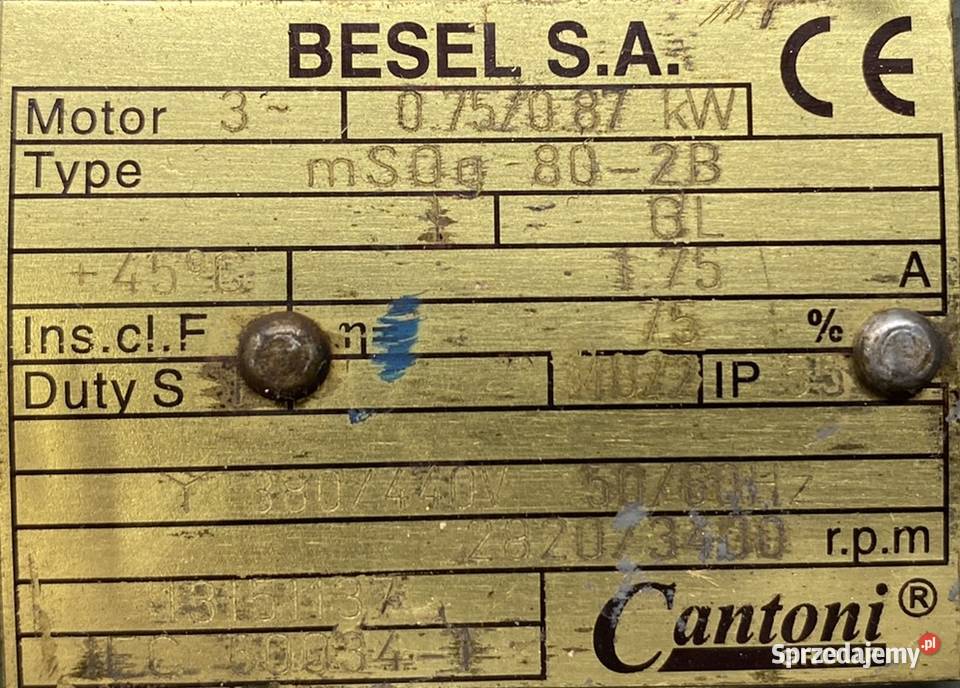 silnik elektryczny mSOG 802B 075kW 2820obr Pigża