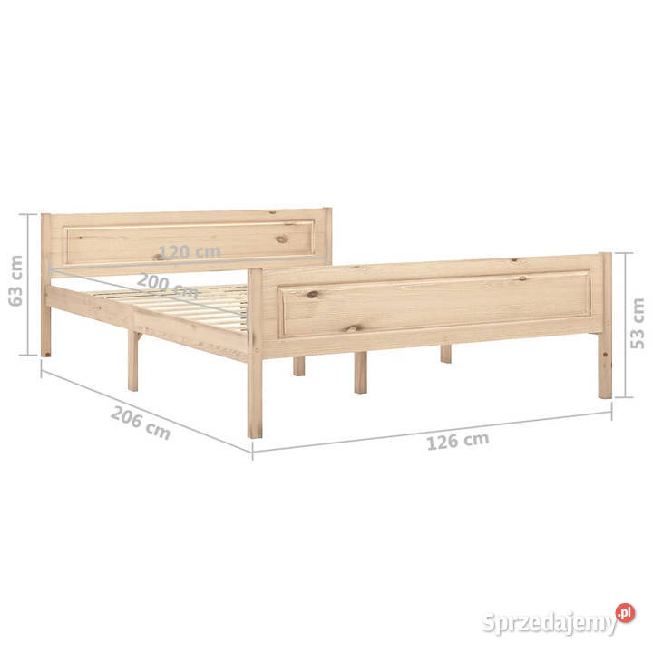 Rama łóżka z litego drewna sosnowego 120 x 200 Warszawa