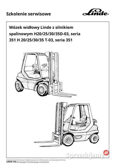 Linde H20 H25 H30 H35 D T instrukcja naprawy Kielce