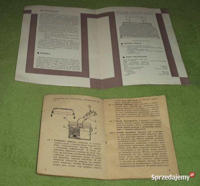 Instrukcja Maska przeciwgazowa Pochłaniacz Piekary Śląskie sprzedam