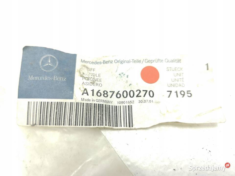 KLAMKA ZEWNĘTRZNA LEWA PRAWA PRZÓD MERCEDES W168 sprzedam