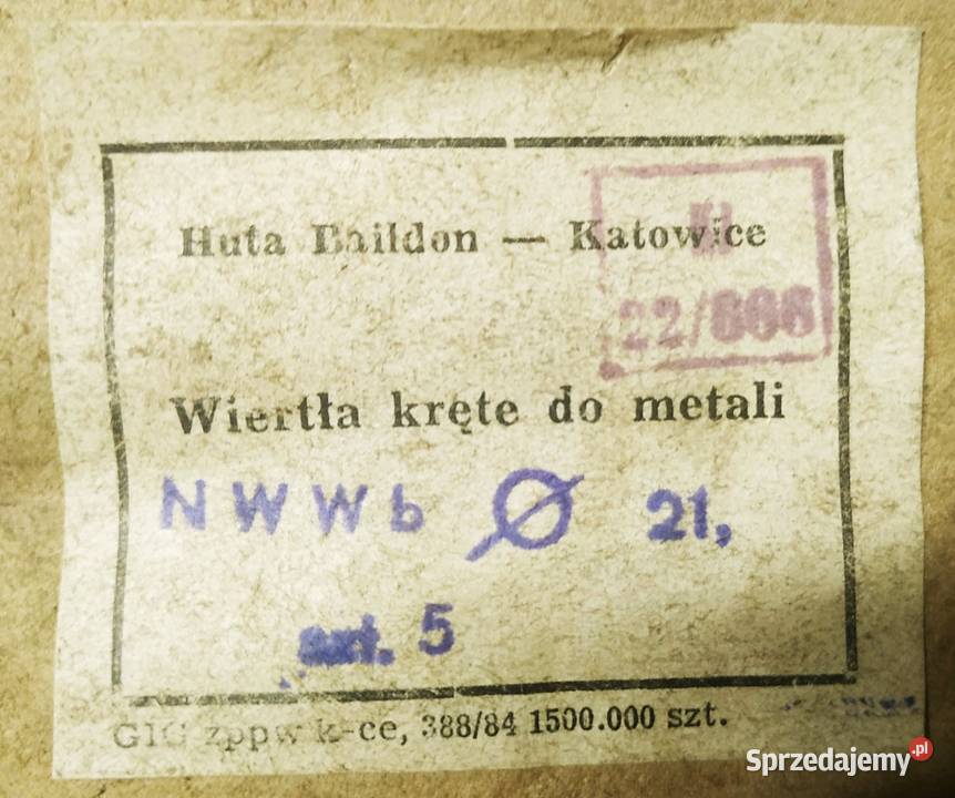 wiertło BHH z płytką G10 rozmiar 21 mm na stożku
