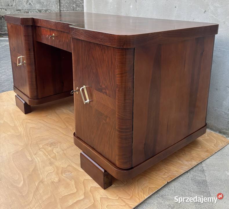 Biurko Brązowe Orzech 160 Art Deco Dwustronne Warszawa