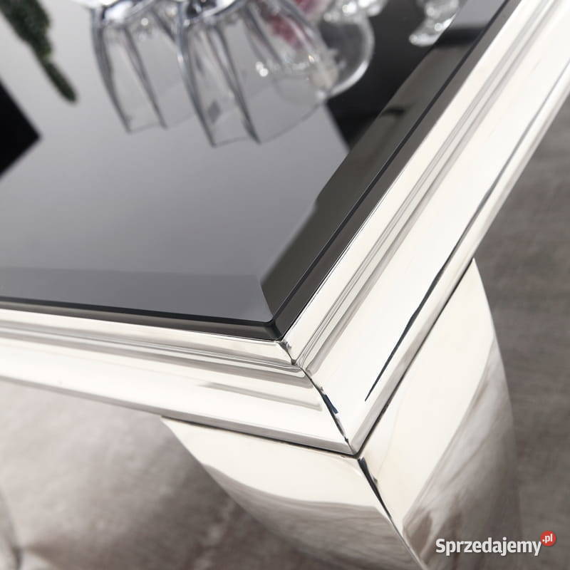 Konsola glamour Belmont blat szklany stylowy 75cm Stoły, krzesła, biurka mazowieckie