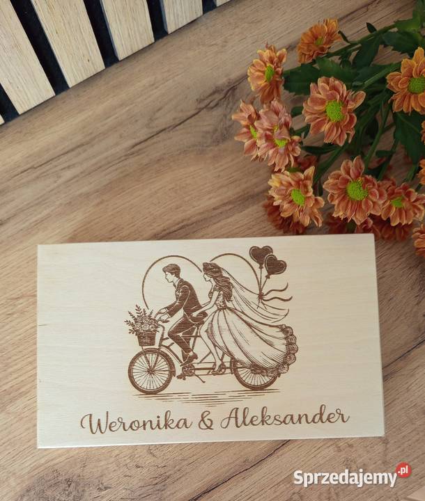 Personalizowane pudełko na pieniądze ślubne wzór Bełchatów