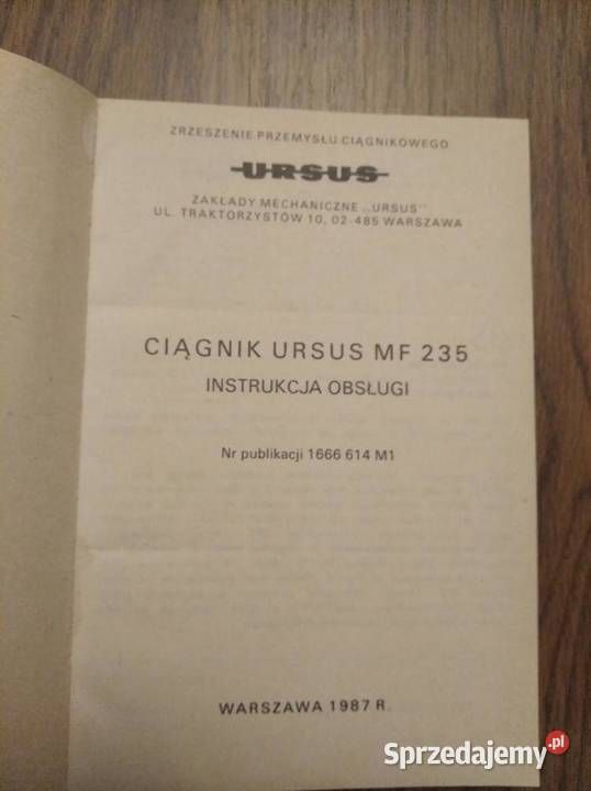 Instrukcja obsługi MF 235 oryginał 1987 Lublin