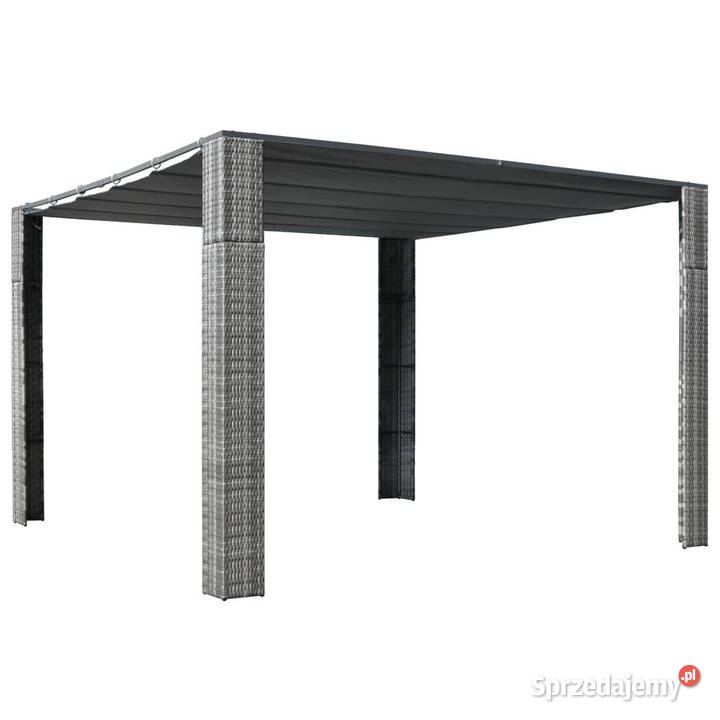 Altana z dachem polirattan 300x300x200 szary i