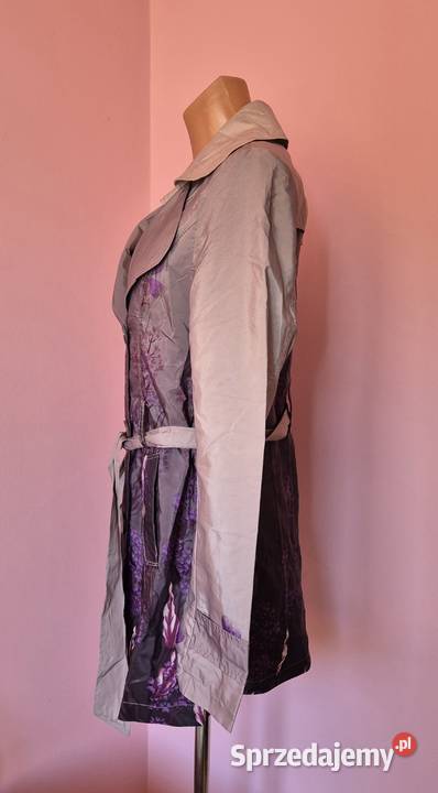 Cienki płaszcz damski rozmiar L fioletowy sprzedam