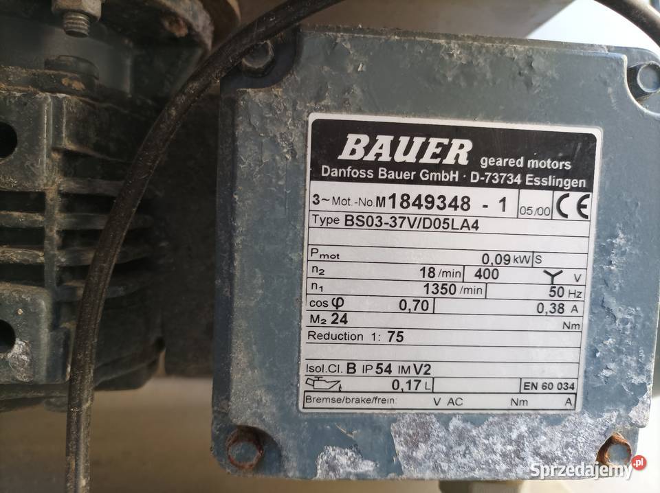 Motoreduktor Bauer typ BS0337V D05LA4 wielkopolskie Nowy Tomyśl
