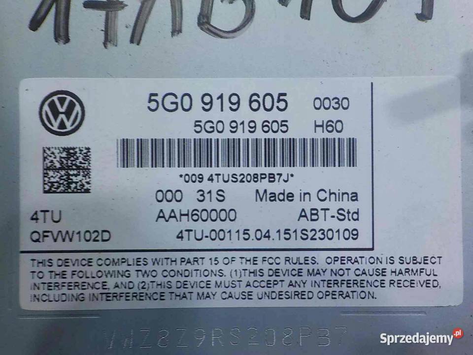 VW GOLF VII 14 TSI 15r 5D radio nawigacja Suków