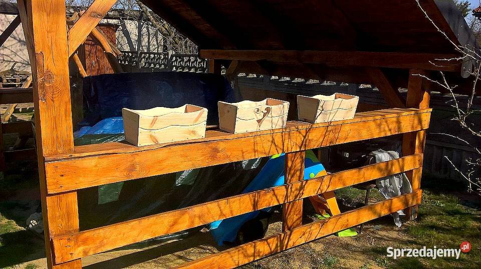 Donica drewniana z motywem serca kwietnik świętokrzyskie Radków sprzedam