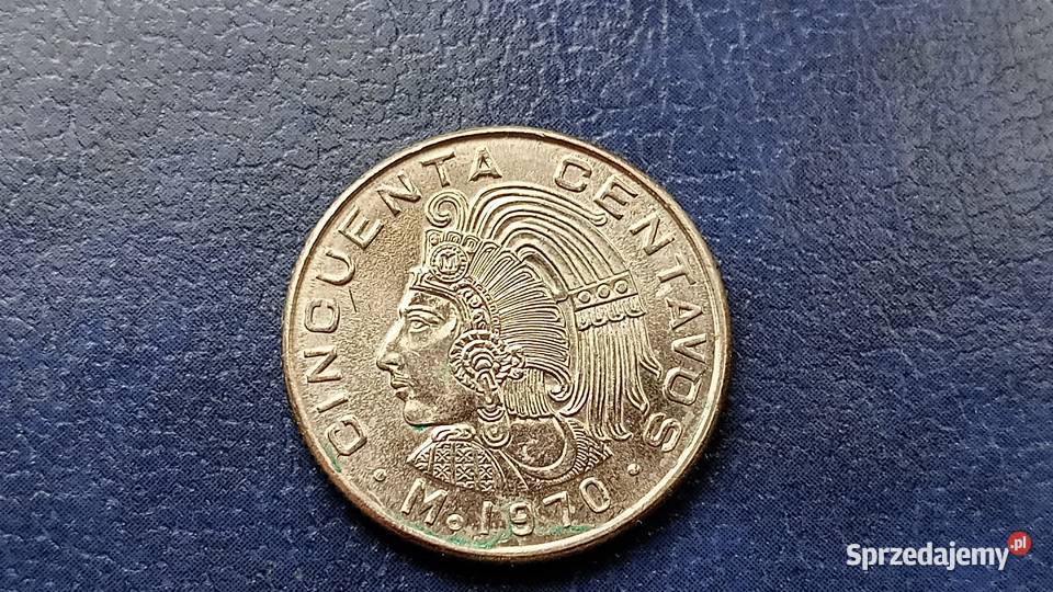 Stare monety 50 centavo 1970 Meksyk Lesko