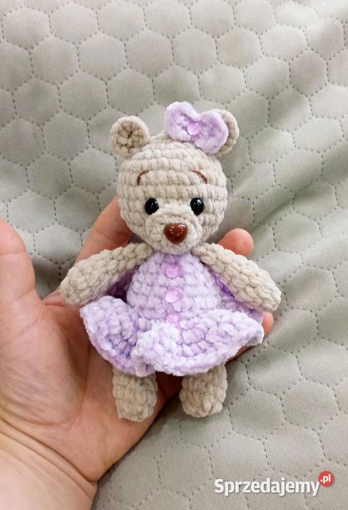 Miś wykonany na szydełku łódzkie Łask