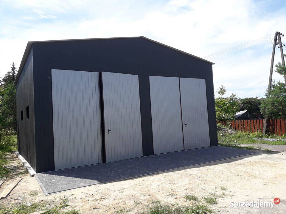 Garaż blaszany o wymiarach 8x8m z dachem Kąty Wrocławskie