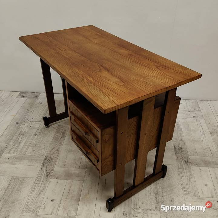 Biurko Mid century italy design drewno lata 50te