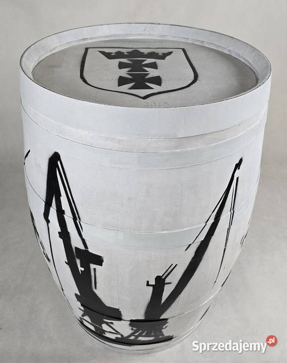 Beczka dębowa biała pomalowana motyw Gdańsk Pozostałe sprzedam