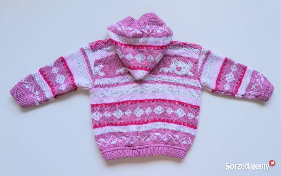 Sweter z kapturem dziewczynki Dziane 80 śląskie
