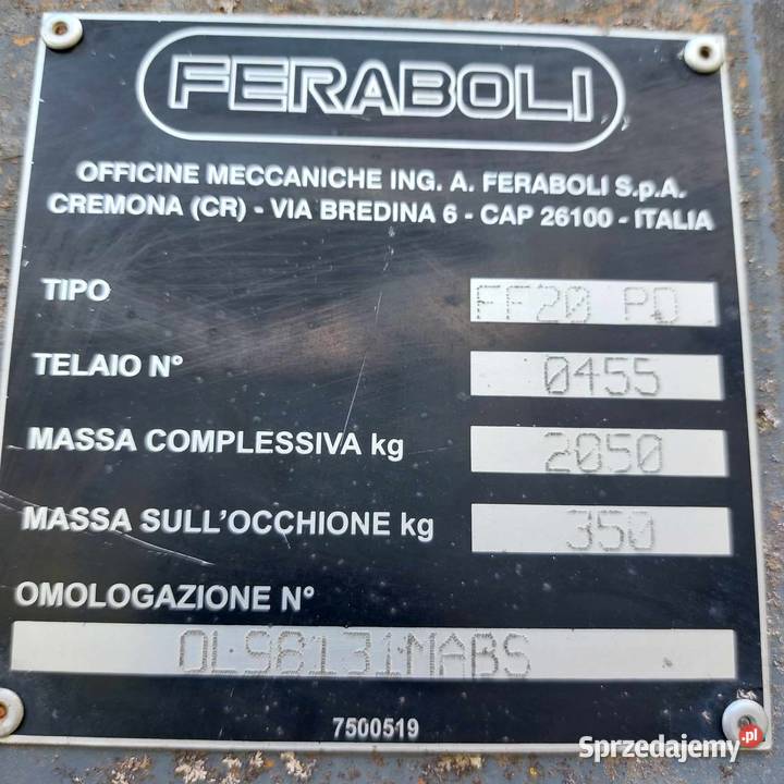 Belarka Feraboli FF20 nieuszkodzony podlaskie Janów