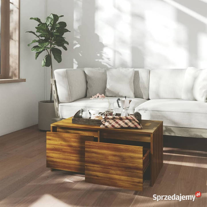 Stolik kawowy brązowy dąb 90x50x415 WM813031 mazowieckie Warszawa