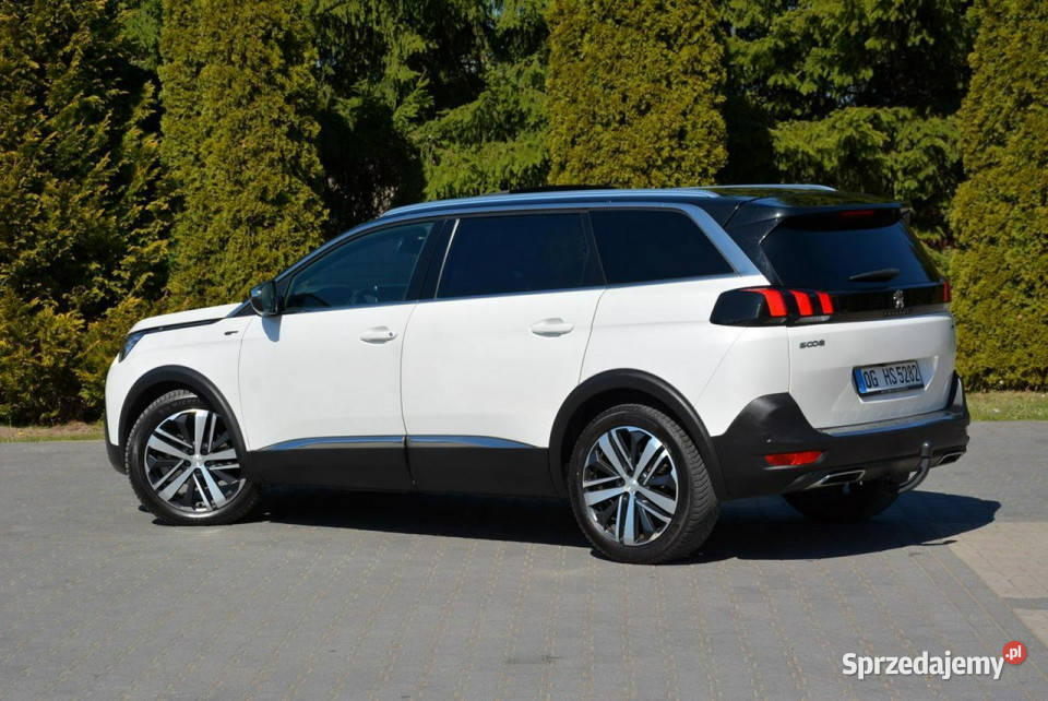 Peugeot 5008 GT Pack Biał Perła Skóry Radar ACC światła przeciwmgielne Ostrów Mazowiecka